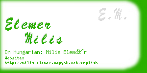 elemer milis business card